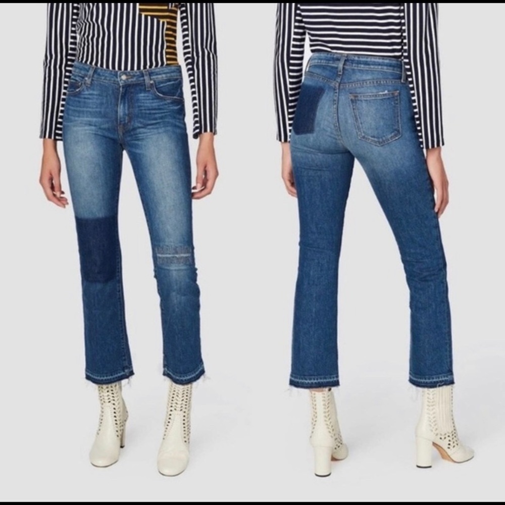 Derek Lam 10 Crosby Gia Mid-Rise Cropped Flare Jeans